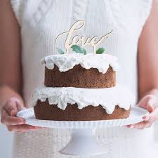 Zwoos Love Le Cake Topper Bois Cake Topper Pour Les Decorations De Gateau De Mariage Amazon Fr Cuisine Maison Vanilla Cake Cake Food