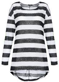 Black And White Striped Tee Black White Striped Long Sleeve Elbow Patch T Shirt Black And White T Shirts Black White Stripes White Striped Tee