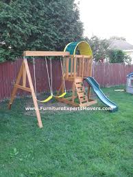 Kidkraft Ainsley Wooden Swing Set Moving And Installation Completed For A Customer In Upper Marlboro Maryland Mover Company Wooden Swing Set Swing Set