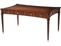 Theodore Alexander The English Cabinet Maker Melton Light Chatham Brown  Mahogany Wood Fine Lines in Revolutionary France Writing Desk