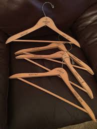 Vintage Lot Of 4 Funeral Home Courtesy Wood Advertising Hangers Coat Clothes Hanger Funeral Home Funeral