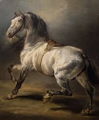 Theodore Gericault 1791 1824 Etude De Cheval Gris Huile Sur Toile Musee Des Beaux Arts A L Hotel Fabregat Be Equestrian Art Horse Painting Horse Art