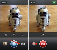 The video screen has the following elements: Instagram Adds Video Recording Up Close On How It Works
