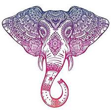 Purple Pink Ombre Henna Pattern Elephant Head Drawing Vinyl Decal Sticker 4 Wide Elephant Head Tattoo Mandala Elephant Tattoo Elephant Tattoos
