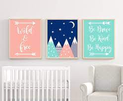 Boho Nursery Wall Art Coral Navy Nursery Wall Art Wild And Etsy Baby Room Wall Art Coral Navy Nursery Navy Nursery