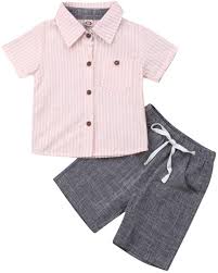 Buy Toddler Baby Boy Flamingo Short Sleeve Button Down Shirt Casual Shorts Set Summer Outfits 1 6 Years Clothes Online In Indonesia B07t4ghbz1