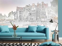 Black And White Mural Wallpaper Black White Amsterdam Cityscape Wallpaper Mural Cityscape Wallpaper Mural Wallpaper Mural