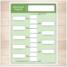 printable debt payoff progress bar green chart for paying