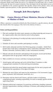 Directs a staff of credit, collection, insurance, and billing personnel. Browse Our Sample Of Church Music Director Job Description Template For Free Job Description Template Job Description Job