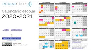 Calendário escolar com todas as data importantes do ano de 2021. Calendario Escolar 2020 2021 By Educastur Web On Genially