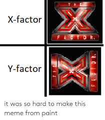 21.08.2020 · the best x factor jokes, funny tweets, and memes! X Factor Facto R Y Factor It Was So Hard To Make This Meme From Paint Meme On Awwmemes Com