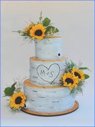 Birch Tree Wedding Cake With Sunflowers Birch Wood And Sunflowers Wedding Cake Hopessweetcakes Gmail Sunflower Wedding Cake Sunflower Themed Wedding Sunflower Wedding