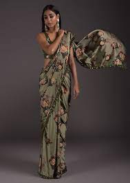 Vince camuto floral print pleat blouse (plus size) $84.00. Buy Laurel Green Saree In Satin With Floral Print And Sequins Blouse With Front Cut Out Online Kalki Fashion