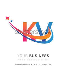 Initial Letter Kv Logotype Company Name Colored Orange Red And Blue Swoosh Star Design Vector Logo For Energy Logo Design Letter Logo Design Initial Letters
