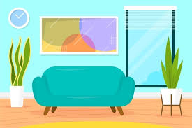 Couch cartoon hand painted sofa transpa background png. Free Vector Cartoon Living Room Interior Background Template Cozy House Apartment Concept
