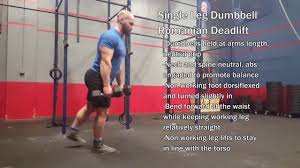 Dumbbell romanian deadlift is a free weights exercise that primarily targets the hamstrings and to a lesser degree also targets the glutes, hip flexors and lower back. Single Leg Dumbbell Romanian Deadlift Youtube