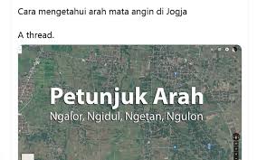 Situs erek erek dan buku mimpi 2d 3d 4d abjad sampai erek erek bergambar lengkap dari 00 sampai 99 terbaru. Ngalor Ngidul Ngetan Ngulon Warganet Ini Ajarkan Cara Mengetahui Arah Mata Angin Di Jogja Harianjogja Com