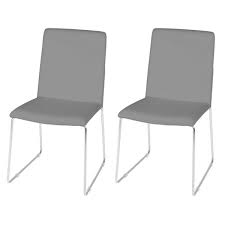 This amazing photos below is other parts of modest elegancy of a gray leather dining chair content which is classed as within types and models. Kitos Light Grey Dining Chairs Faux Leather Chrome Dining Fads