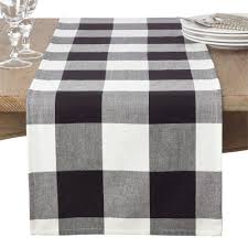 Plaid Table Runner Black Saro Lifestyle In 2020 Buffalo Plaid Table Runner Buffalo Plaid Pattern Table Runners
