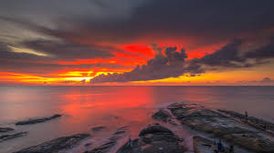 Red Sky Dark Clouds Reflection Sunset At The Coast Of Borneo Malaysia Ultra Hd Wallpapers For Desktop Mobile Phones And Laptop Wallpapers13 Com Find the best 4k wallpaper nature on getwallpapers. red sky dark clouds reflection sunset