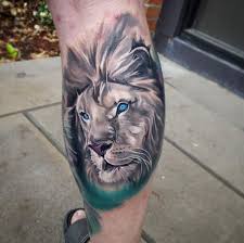 Blue Eyed Lion Tattoo By Tyler Malek Lion Tattoo Animal Tattoo Unique Animal Tattoos