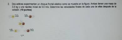Antes de empezar a calcular, primero convertimos los km/h a m/s y los min a s, al convertir los 360 km/h a metros por segundo (m/s). Solved 2 Dos Esferas Experimentan Un Choque Frontal Elas Chegg Com