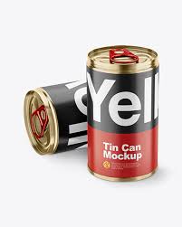 Download Two Tin Cans W Pull Tab Mockup In Can Mockups On Yellow Images Object Mockups PSD Mockup Templates