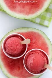 4 Ingredient Watermelon Sorbet Recipe Recipe Watermelon Sorbet Watermelon Sorbet Recipes Sorbet Recipes