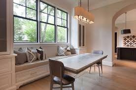 Annclaire golden pine breakfast nook with table and bench. Acrylic Dining Bench Design Ideas