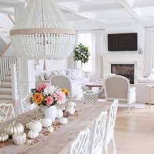 Fall Decor Hamptons Style Coastal Style Beaded Chandelier Falling For Fall Jshomedesign Halloween Dining Room White Decor Farmhouse Chic Living Room