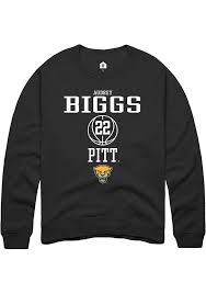 Audrey Biggs Mens BLACK Pitt Panthers NIL Sport Icon Long Sleeve Crew  Sweatshirt