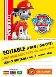 Teaching ideas:* use as a display.*. 25 Free Paw Patrol Birthday Invitations For Edit Customize Print Or Send Via Whatsapp Fiestas Con Ideas