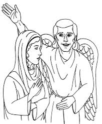Gabriel visited mary color by number page. Angel Appears To Mary And Speak To Her Coloring Pages Bulk Color