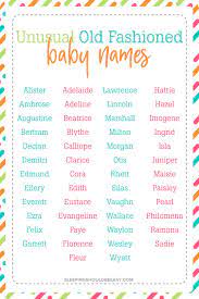 Unusual Old Fashioned Names Sleeping Should Be Easy