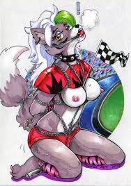 153552 - suggestive, artist:alientiamat, roxanne wolf (fnaf), canine,  mammal, wolf, anthro, digitigrade anthro, five nights at freddys, five  nights at freddys: security breach, 2022, ball gag, bdsm, bedroom eyes,  black nose, bondage,