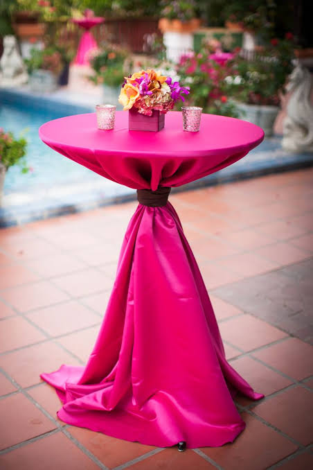 Pink cocktail party decorations | Pink cocktail on wooden table, Cocktail table decor birthday party, Wedding