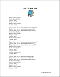 Song Earth Day Rap Children Can Learn This Rap Song As It S Written Or Can Substitute Their Own Words About Items That Can Be Reduced Rap Songs Songs Rap