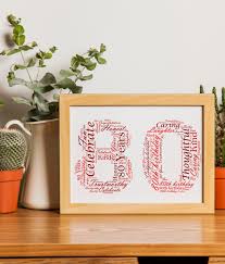Are there any great gift ideas missing from this list? Personalised 80th Birthday Word Art Gift Abc Prints