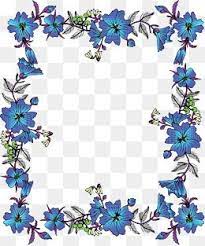 Painted Blue Flower Blue Flower Blue Vector Png Transparent Clipart Image And Psd File For Free Download Flower Border Png Flower Border Flower Border Clipart