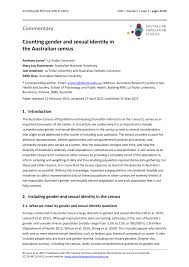 Visit the 2021 census website for information about the next census. Pdf Counting Gender And Sexual Identity In The Australian Census
