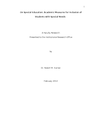 But they mean two very different things. Doc On Special Education Academic Measures For Inclusion Of Students With Special Needs Robert Gomez Academia Edu