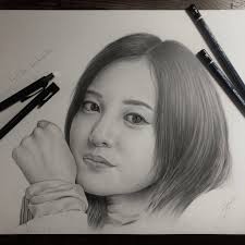 イラスト鉛筆画吉高由里子