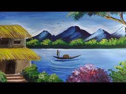 How To Draw Easy Scenery With Poster Color How To Draw Simple Scenery Village Scenery Drawing Y Scenery Paintings Easy Scenery Drawing Poster Color Painting 12 shade poster colours premium poster colours kokucamlin.