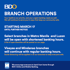 Deposit products and related services are offered by jpmorgan chase bank, n.a. List Bank Operations During Luzon Wide Quarantine Period