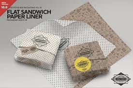 More great & free psd mockups collection Flat Sandwich Paper Liner Mockup Free Packaging Mockup Paper Liner Business Card Logo
