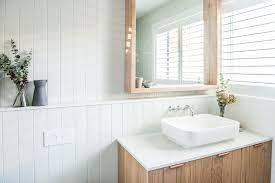 bunnings warehouse on instagram this hamptons inspired bathroom was achieved with easycraft panels bathroom cladding bathroom renovations bathrooms remodel