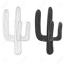 Desert landscape with cactus premium vector. Cactus Mexican Desert Plant Cartoon Style Hand Drawn In Black Royalty Free Cliparts Vectors And Stock Illustration Image 91090150