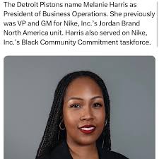The Detroit Pistons name Melanie Harris as President of Business  Operations. #nbanews #detroitpistons #Blaxkexcellence #DetroitBasketball  #jordan
