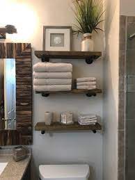 And make those shelves glass, and the whole thing seems like a magic trick. Schwimmendes Regal 7 1 4 D Wand Schwimmendes Regal Schwimmendes Regal Bauernhaus Dekor Rohr Regal In 2020 Bathroom Decor Small Bathroom Decor Farmhouse Bathroom Decor