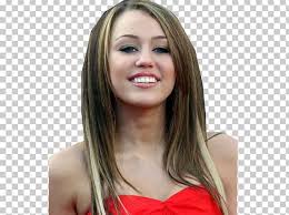 The long layers have been chopped at the sides and length to lighten the edge and support the long side swept curls with dark brown color. Miley Cyrus Hairstyle Long Hair Layered Hair Png Clipart Bangs Blond Brown Hair Cars Celebrity Free